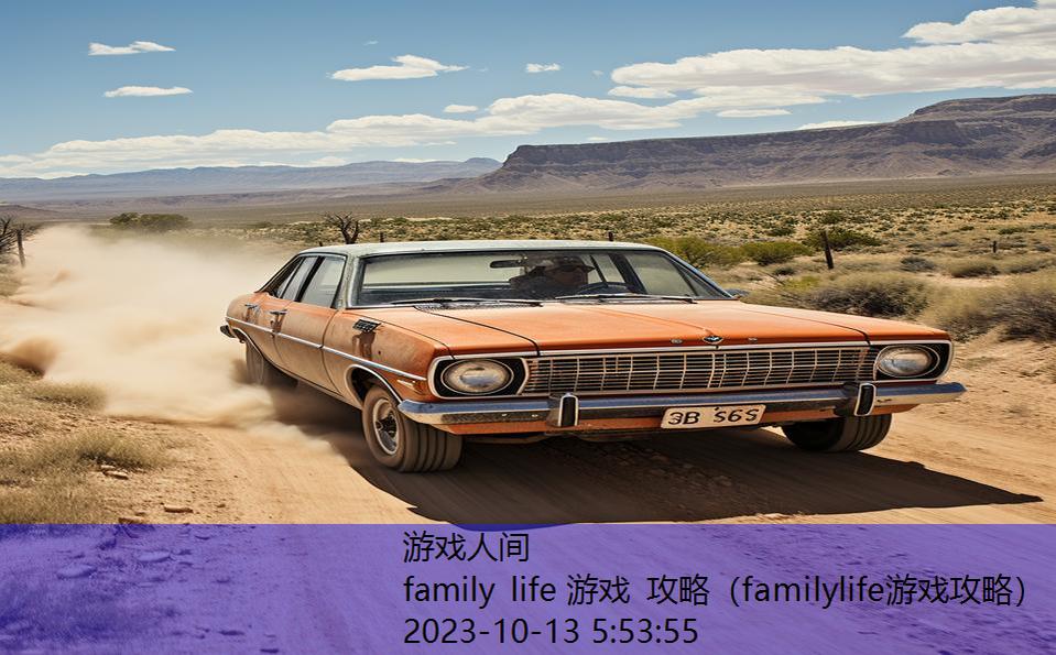 family life 游戏 攻略（familylife游戏攻略）