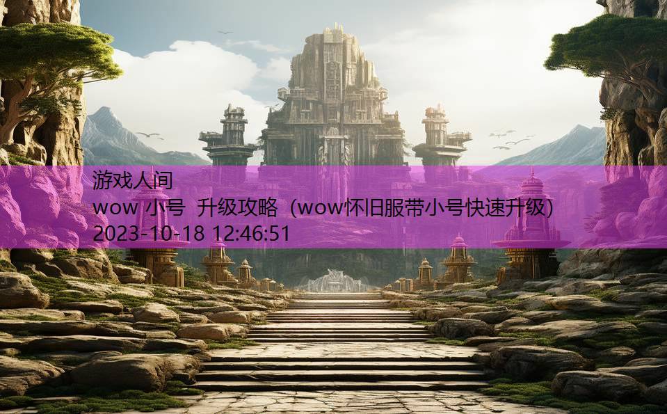 wow 小号 升级攻略（wow怀旧服带小号快速升级）