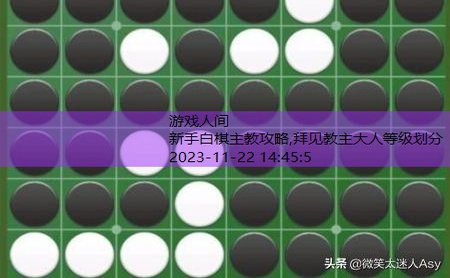 黑白棋规则新手图解