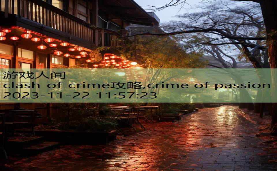 clash of crime攻略,crime of passion