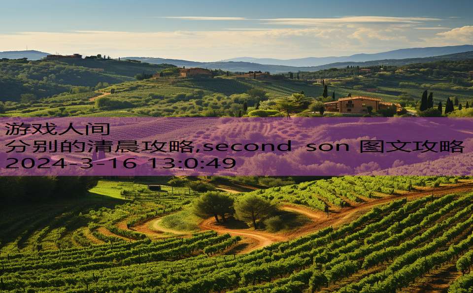 分别的清晨攻略,second son 图文攻略