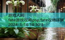 fate游戏攻略psp,fate攻略详解-游戏人间