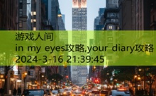 in my eyes攻略,your diary攻略-游戏人间