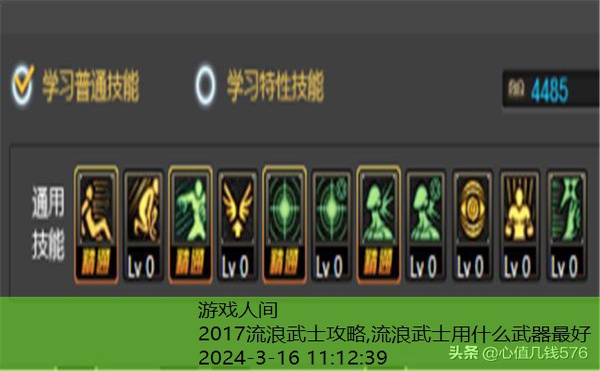 dnf95版流浪武士刷图加点