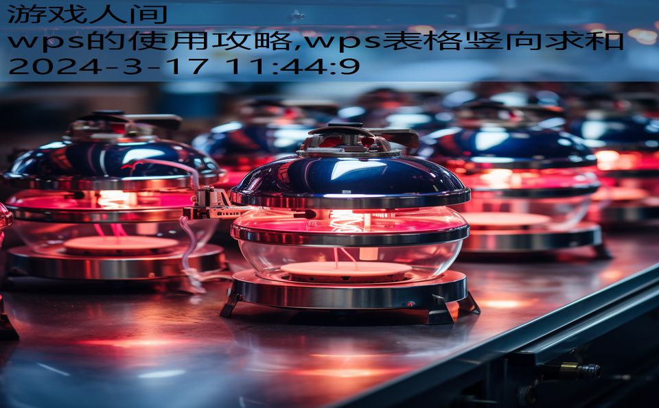 wps的使用攻略,wps表格竖向求和